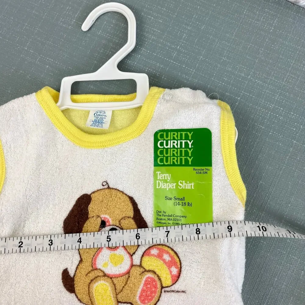 Vintage Curity Peek-A-Puppy Terry Diaper Shirt Set Small NWT